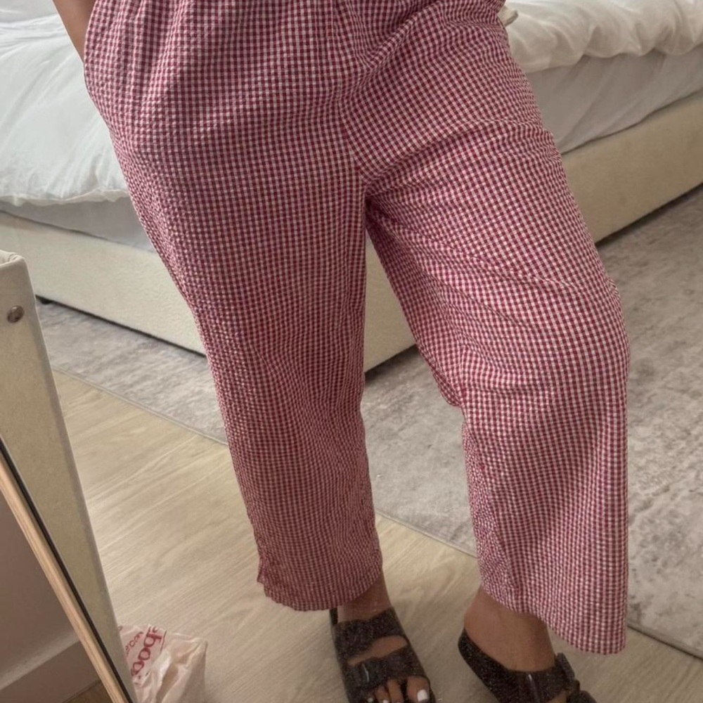 Classic Elements Red And White Gingham Pants - image 1